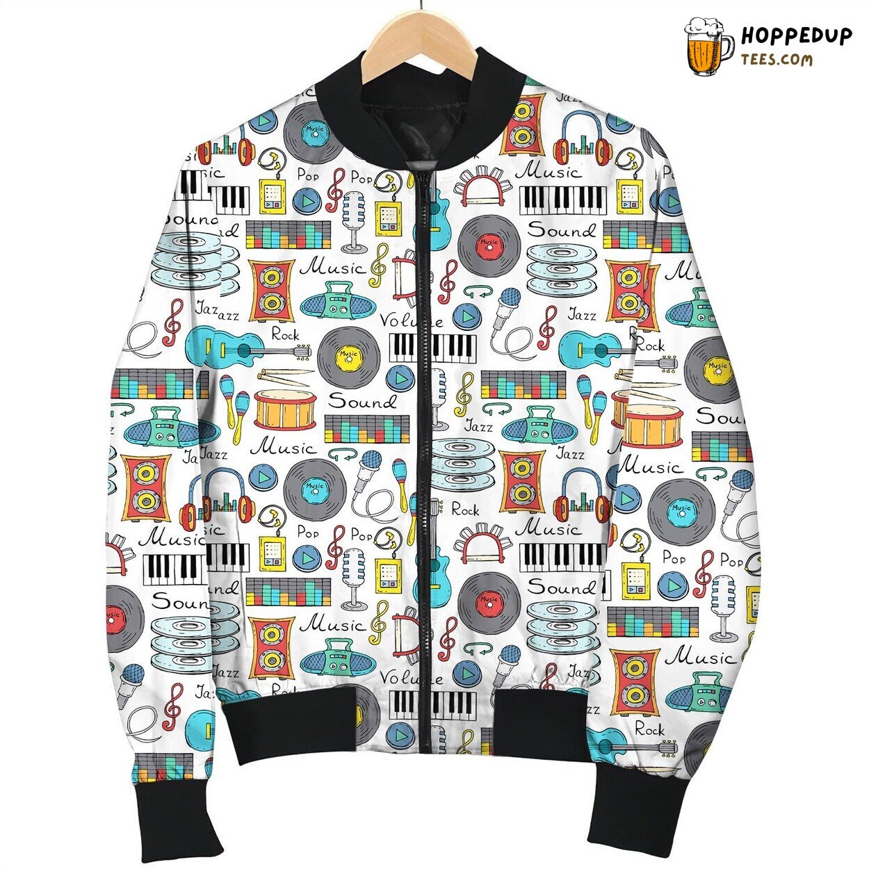 Colorful Painting Music Instrument Bomber Jacket