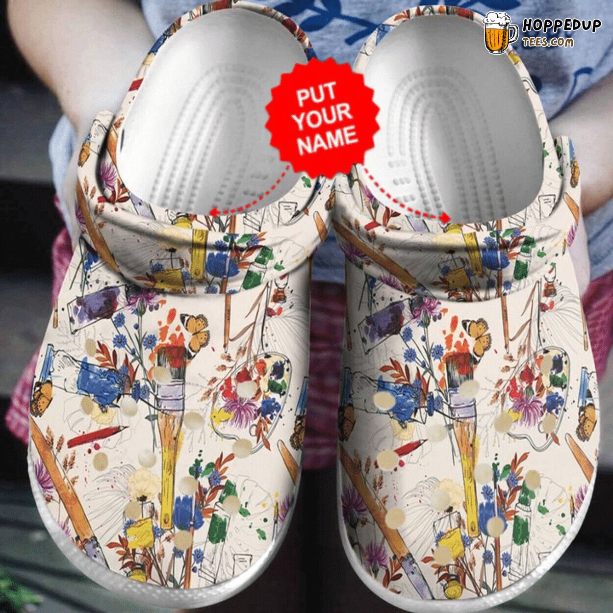 Colorful Painting Wildflower Art Themed Comfortable Unique Clog Shoes