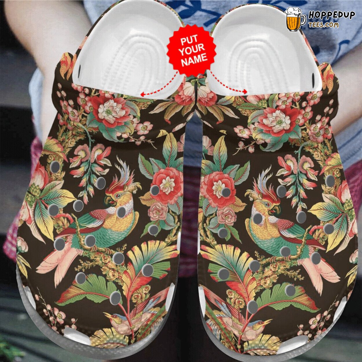 Colorful Parrot Tropical Inspired Comfort Clogs Vibrant Bird Theme Shoes