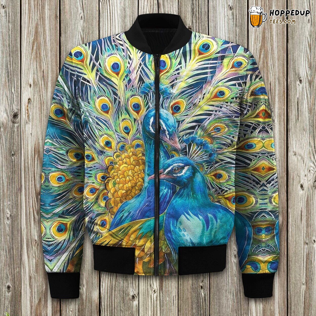 Colorful Peacocks Bomber Jacket