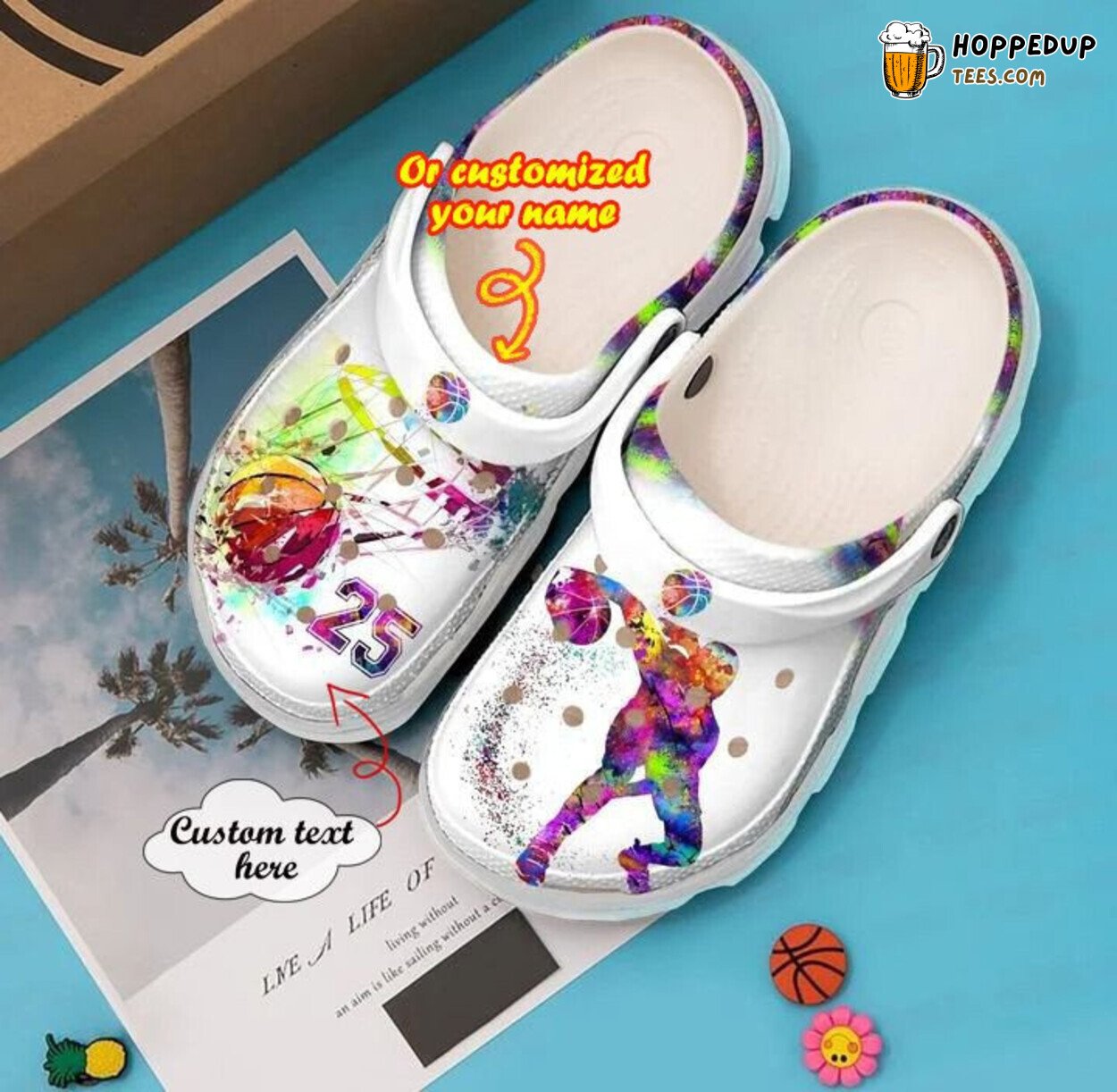 Colorful Personalized Basketball Clogs Athletic Rubber Shoes Unique Design