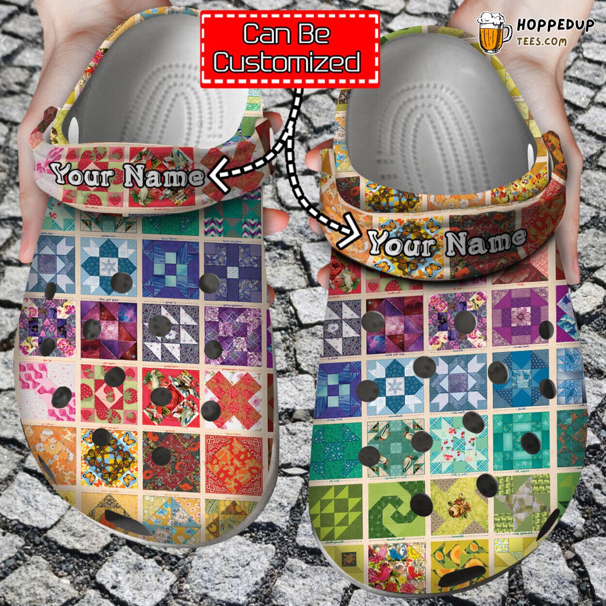 Colorful Quilting Design Birthday Special Gift Clog Shoes