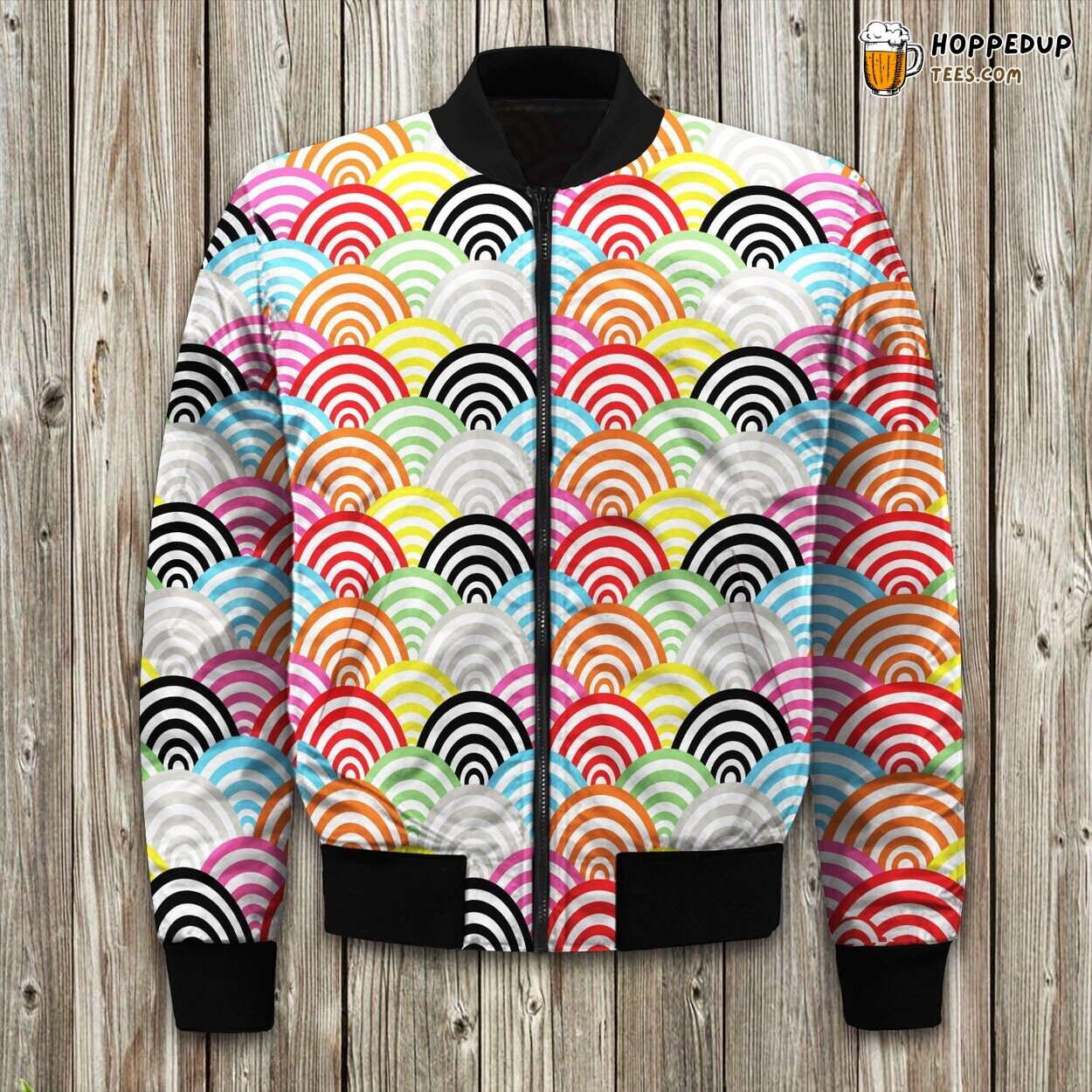 Colorful Rainbow Bomber Jacket