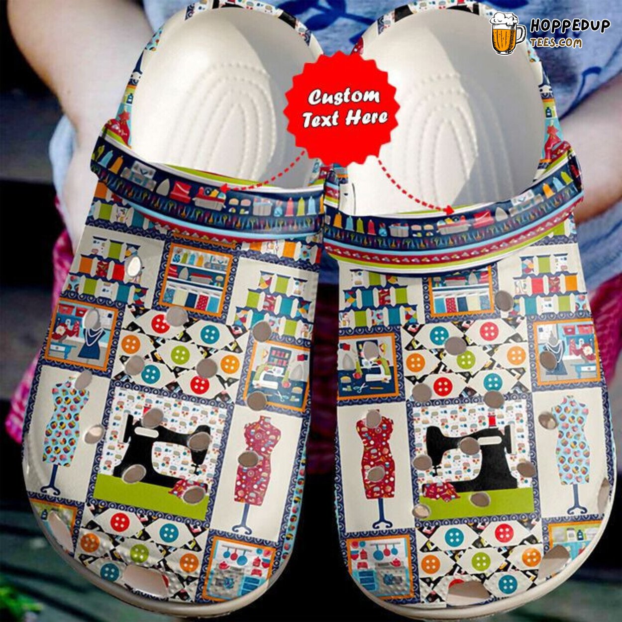 Colorful Sewing Crafty Studio Inspired Clog Shoes for Creatives