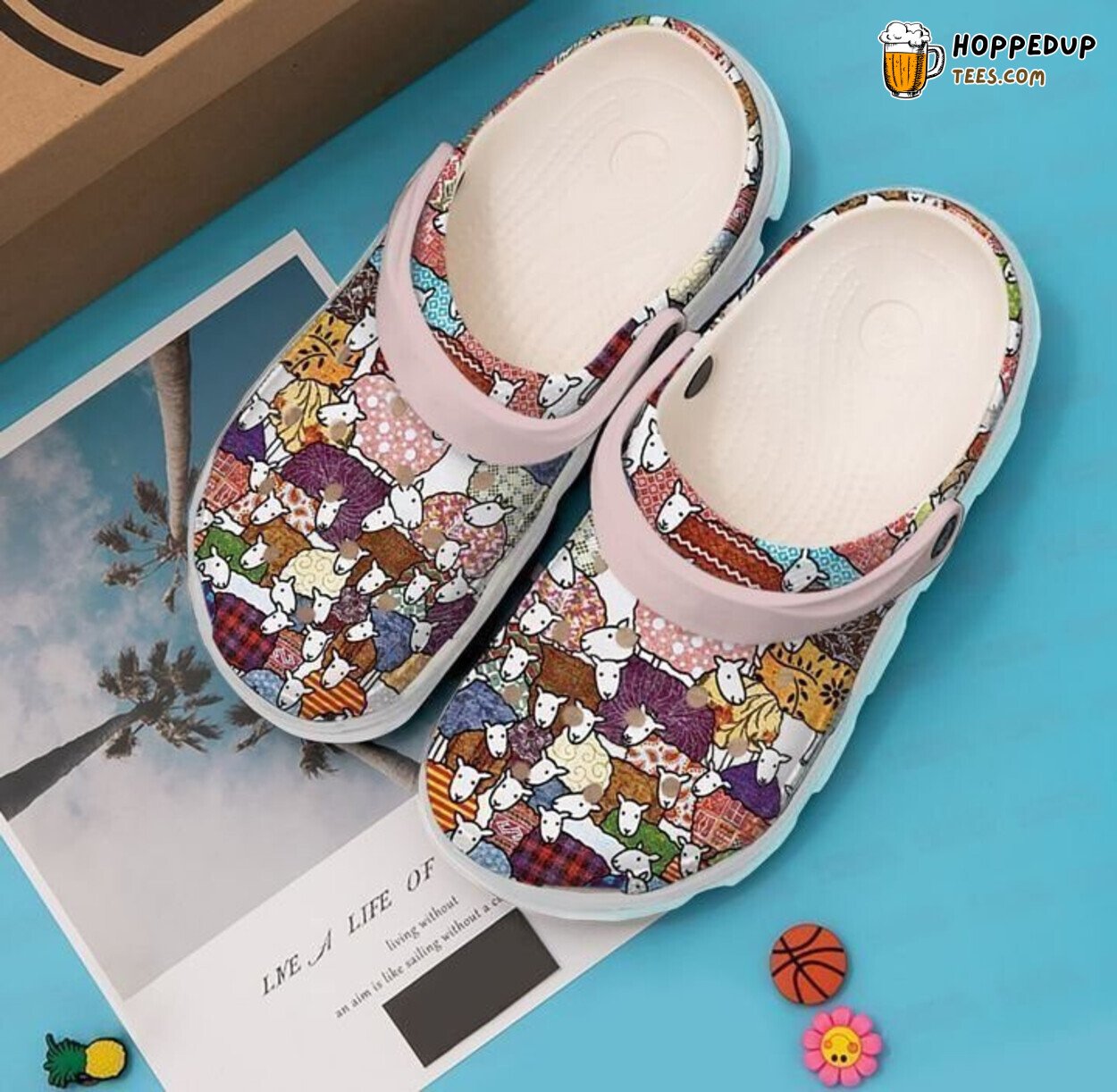 Colorful Sheeps Quilting Inspired Classic Comfortable Clogs Shoes