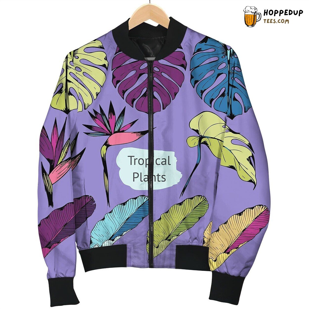 Colorful Tropical Plants Set Bomber Jacket
