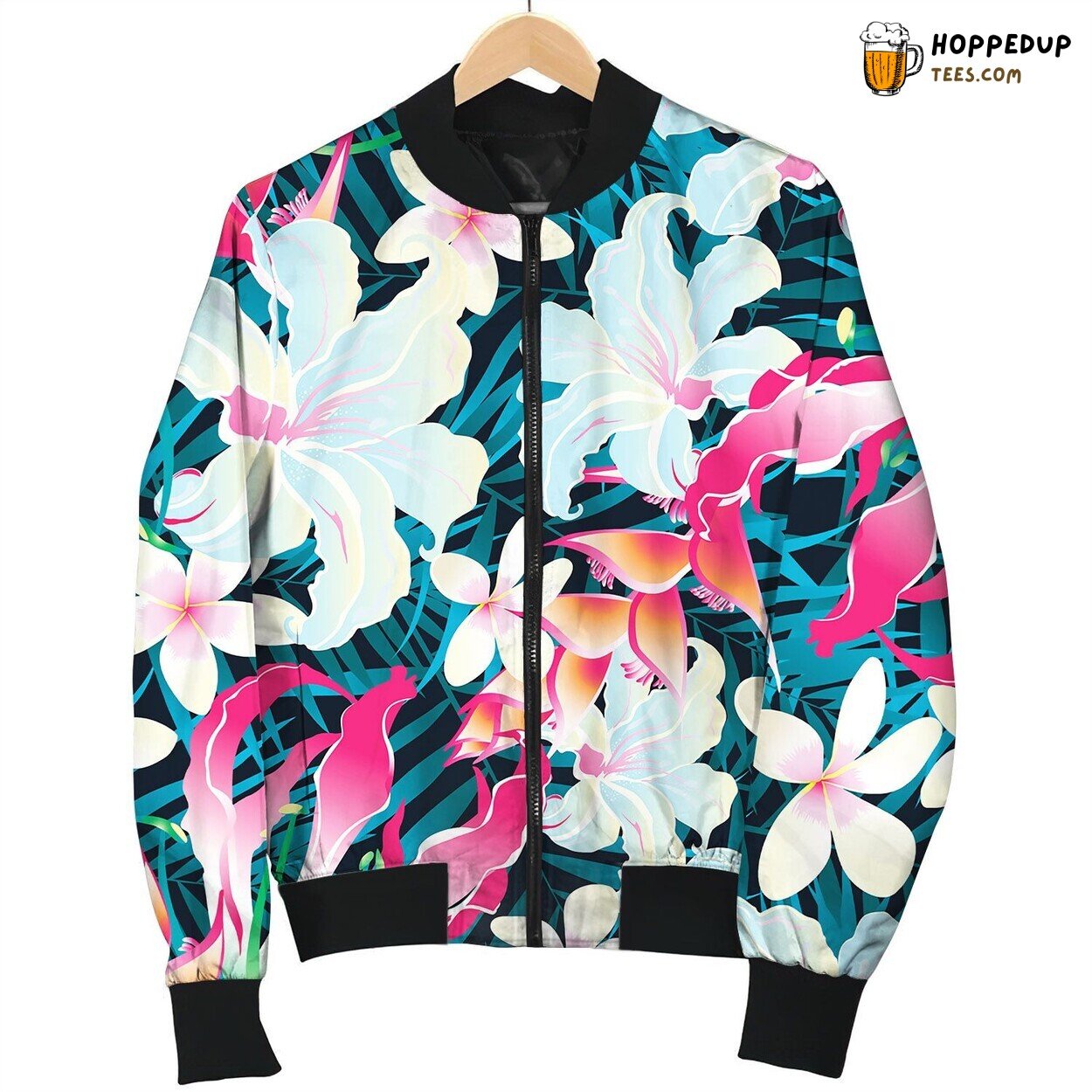 Colorful Tropical Seamless Pattern Bomber Jacket