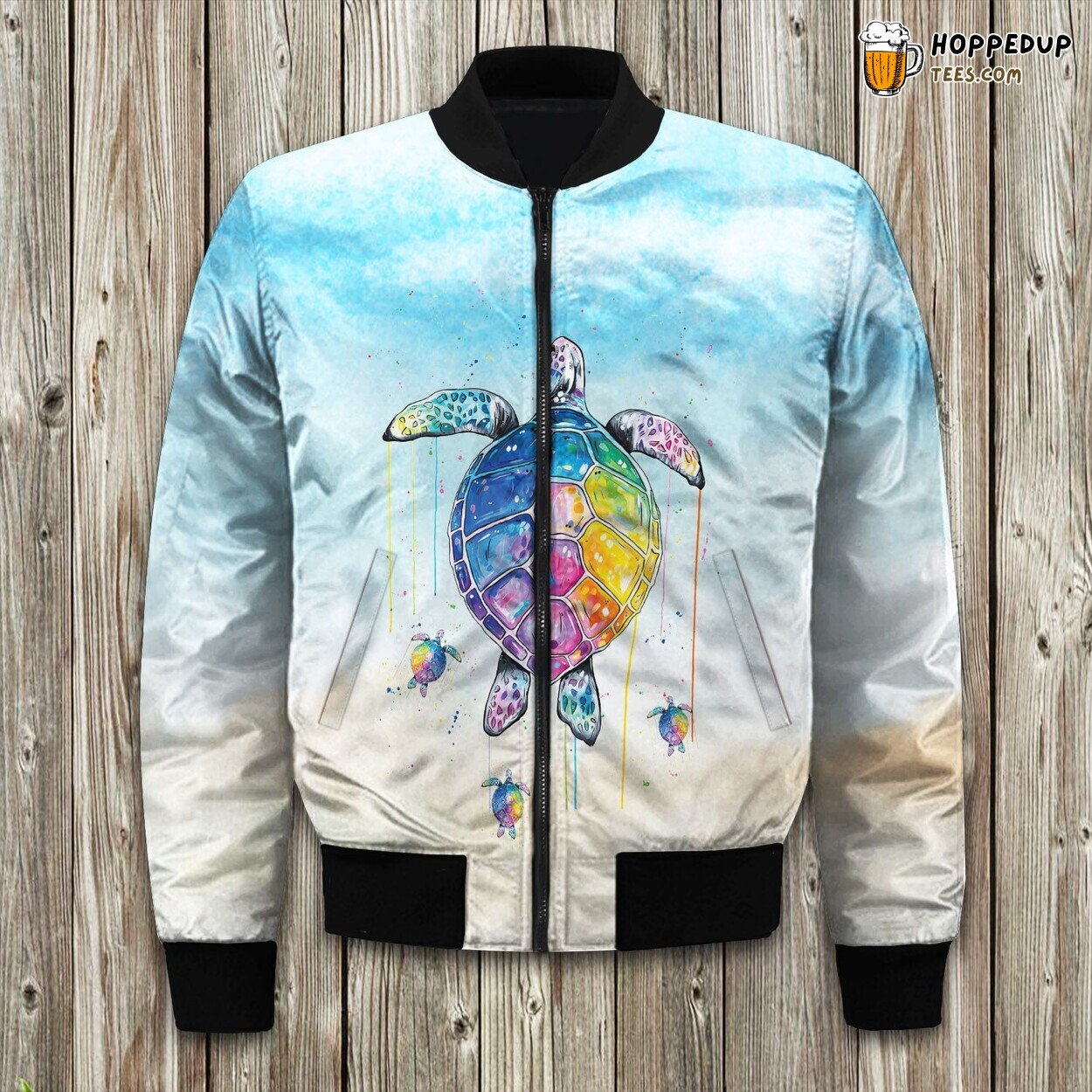 Colorful Turtle Mom Spaghetti Bomber Jacket