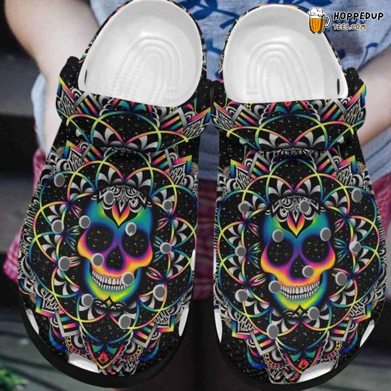 Colorfull Skull Unique Design Comfortable Crocbland Clogs Gift