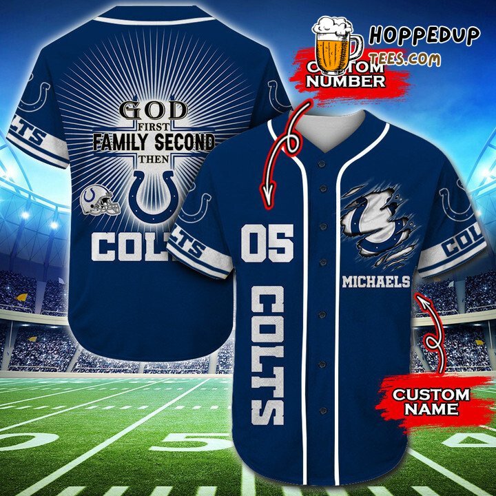 Colts Blue Personalized Number Baseball Jersey Unisex Indy Passion