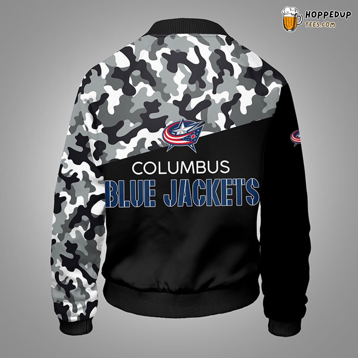 Columbus Blue Jackets NHL Camouflage Black Unique Bomber Jacket Stylish Look