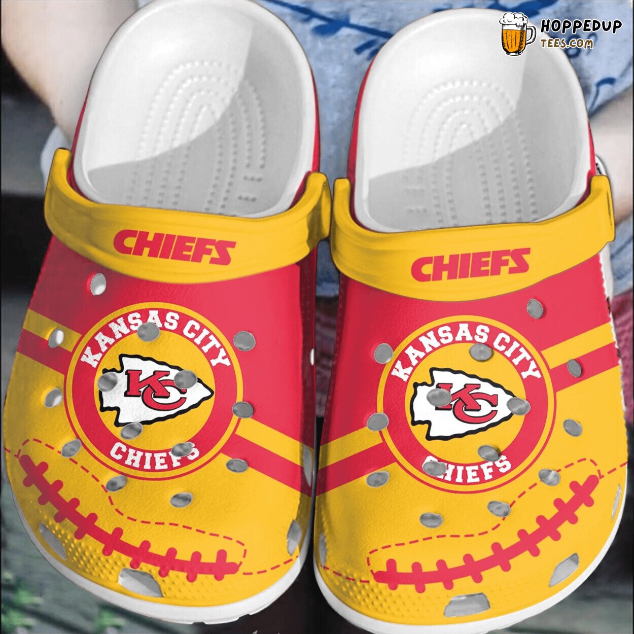 Comfortable NFL KC Chiefs Football Clogs Shoes Stylish Design