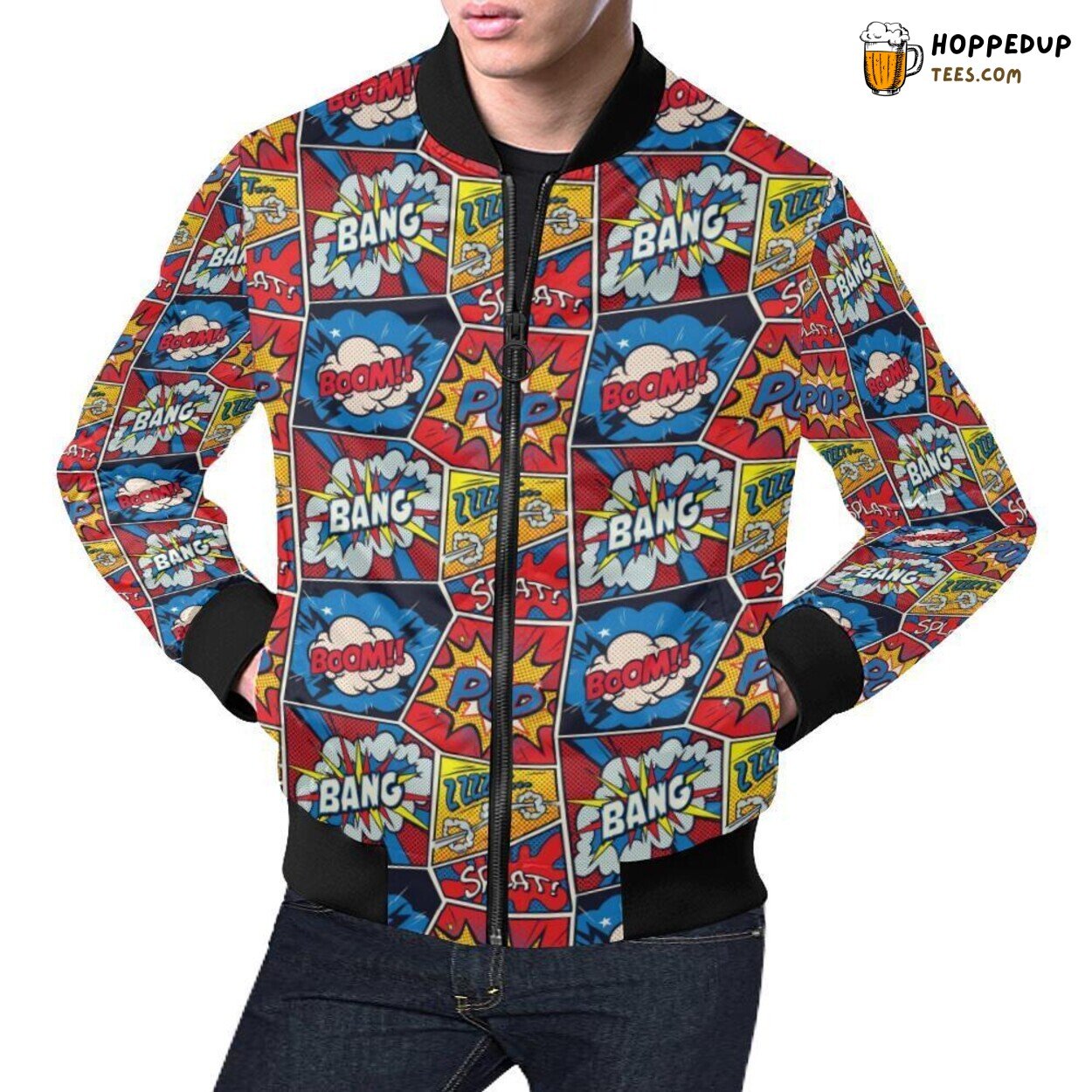 Comic Strip Design Pattern Print Men’s Bomber Jacket Exclusive Look Comic Strip Design Pattern Print Men’s Bomber Jacket Exclusive Look