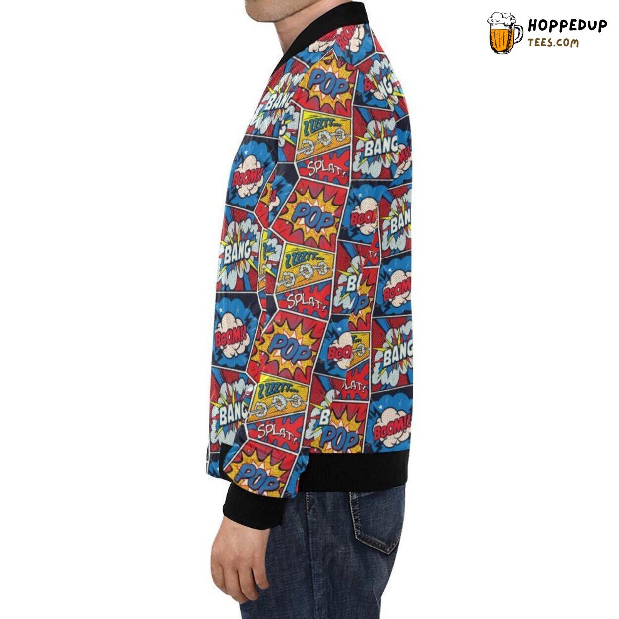 Comic Strip Design Pattern Print Men’s Bomber Jacket Exclusive Look