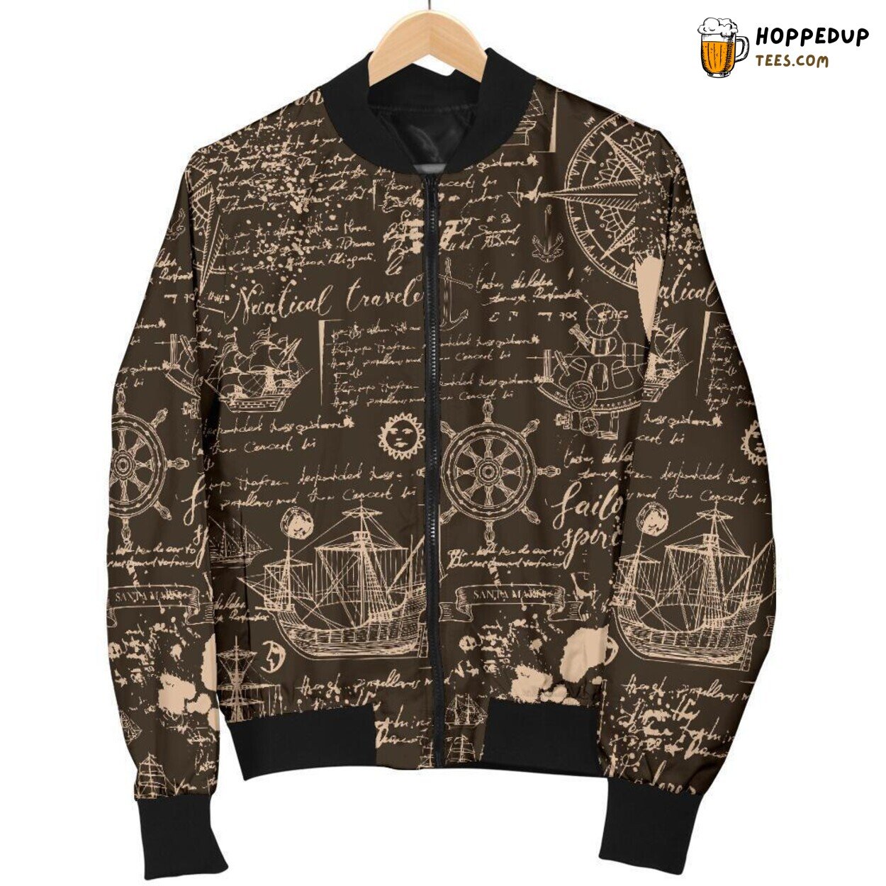 Compass Amidst Map Essence Men’s Bomber Jacket Unique Pattern Design Tribute Compass Amidst Map Essence Men’s Bomber Jacket Unique Pattern Design Tribute