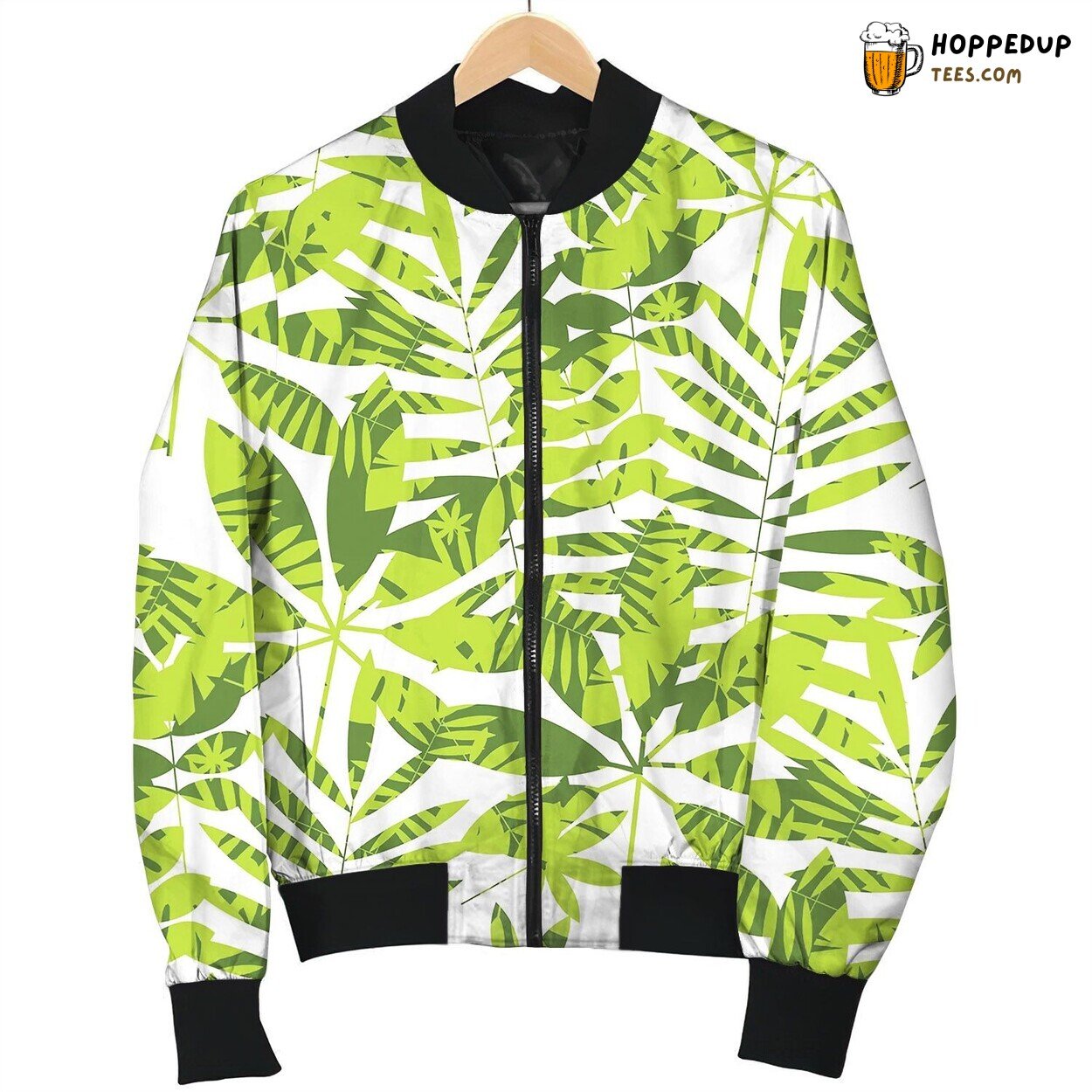 Concept Tropical Leaves Seamless Pattern Bomber Jacket