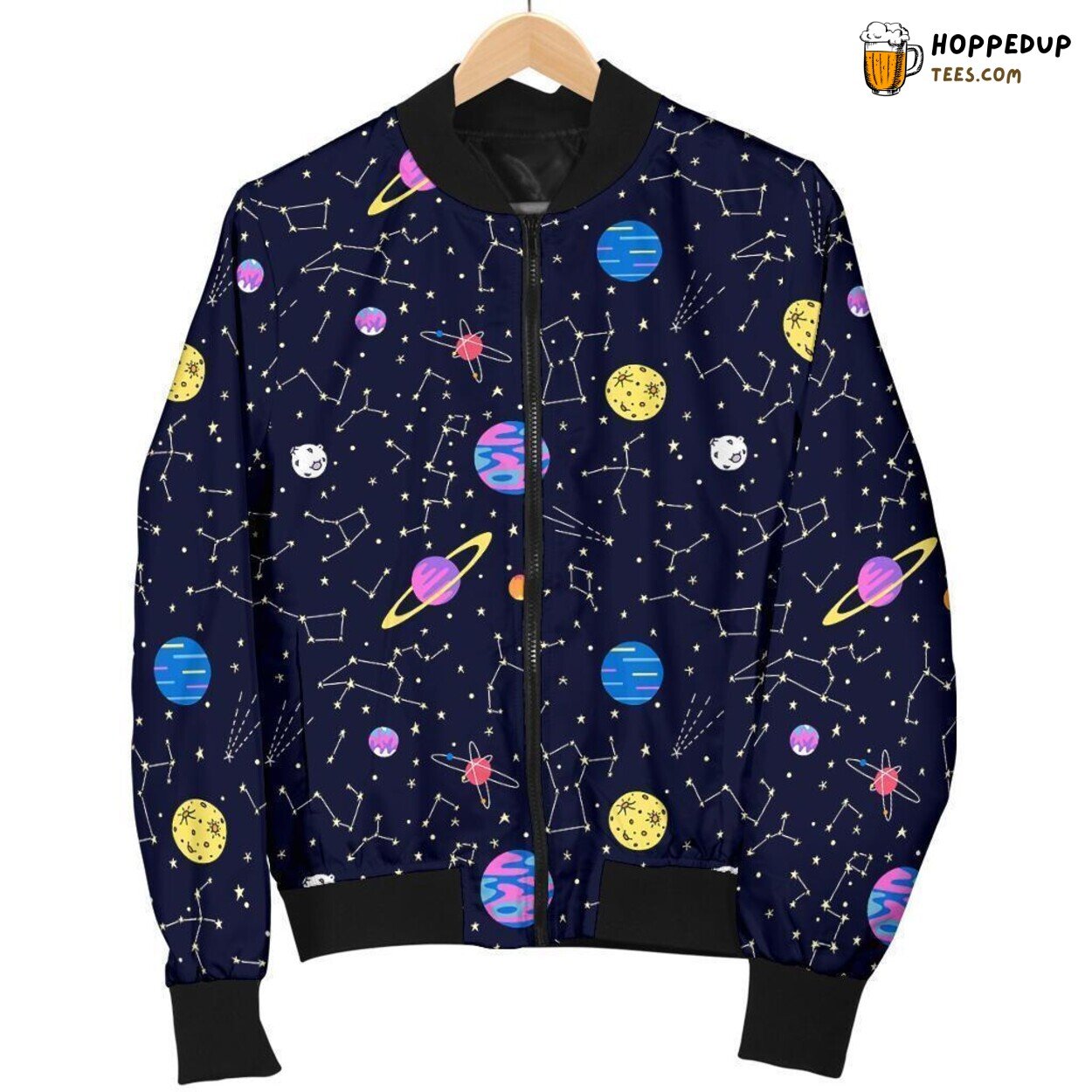 Constellation Among Planets Men’s Bomber Jacket Unique Pattern Design Art Constellation Among Planets Men’s Bomber Jacket Unique Pattern Design Art