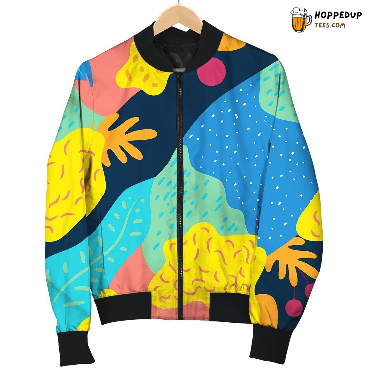 Contemporary Floral Seamless Pattern Bomber Jacket