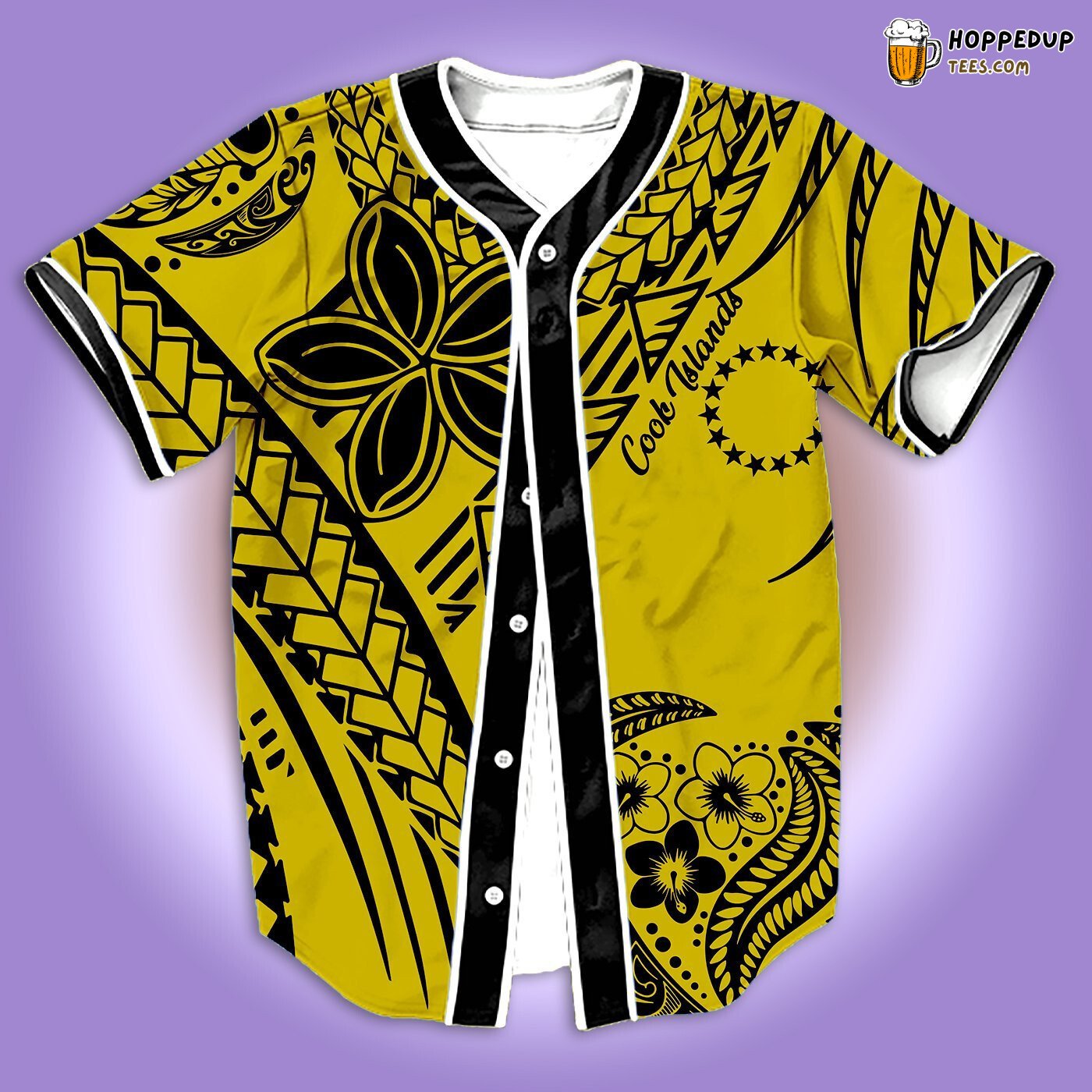 Cook Island Hibiscus Baseball Tee Jersey Shirts 3D