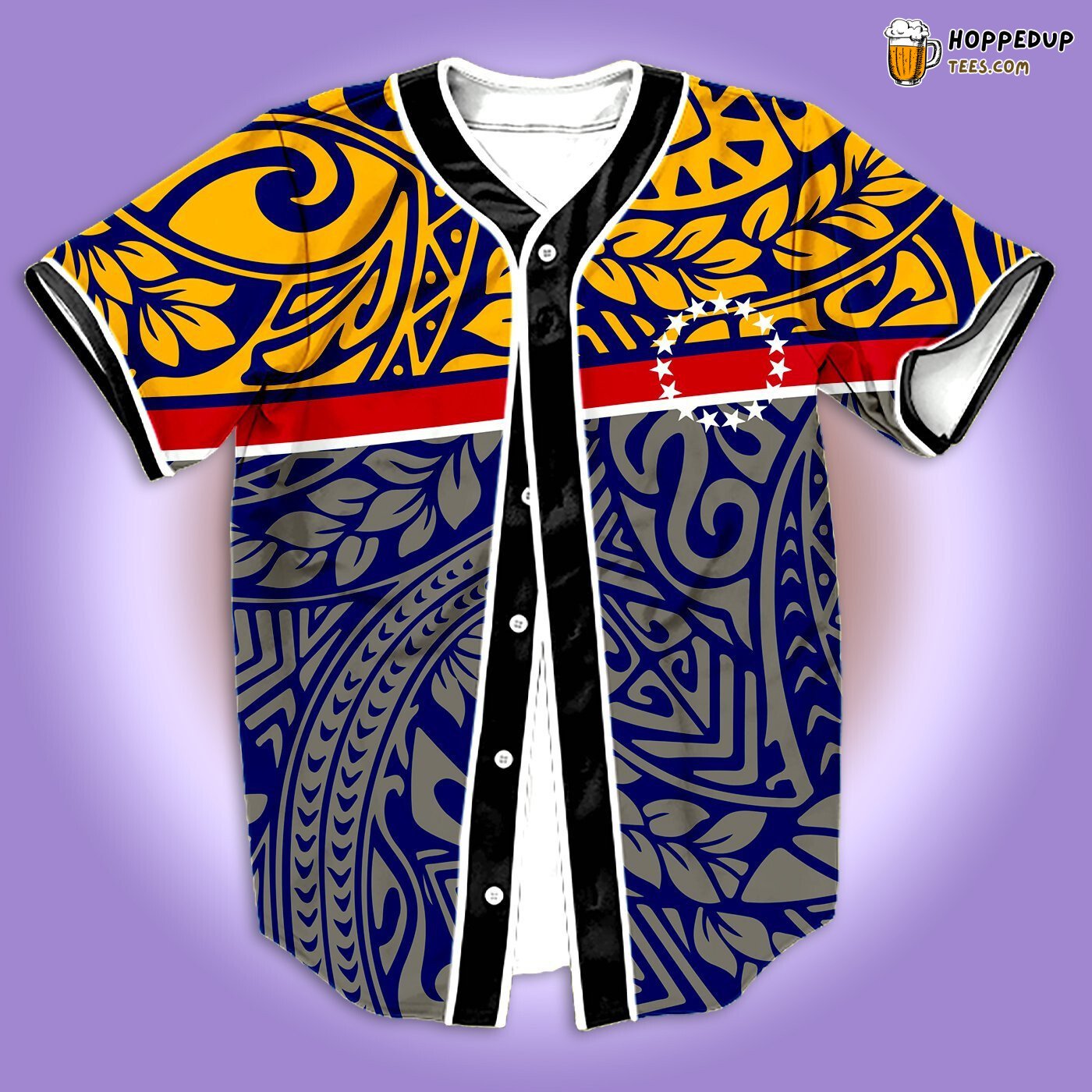 Cook Islands Star Navigation 3D Printed Baseball Jersey Culture