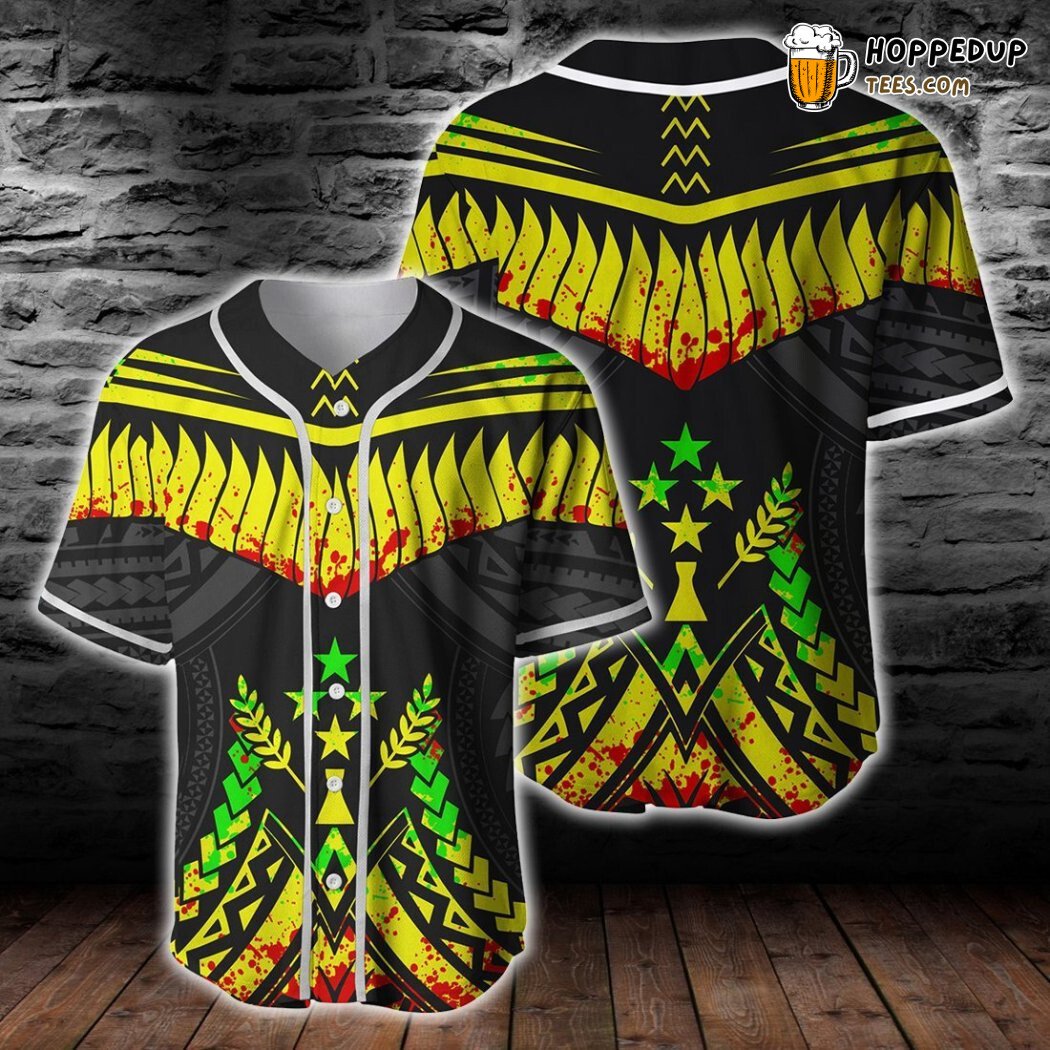 Cook Islands Tooth Shaped Texture Reggae Baseball Tee Jersey Shirts 3D