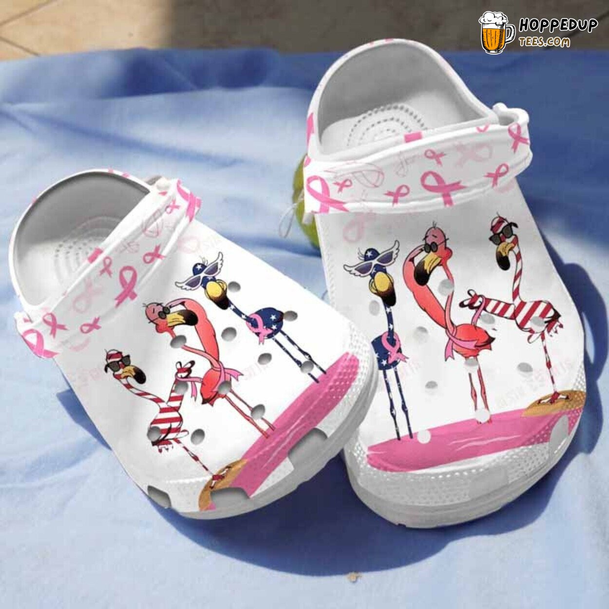 Cool Flamingo Breast Cancer Awareness Clogs Shoes Women Girls Special Gift