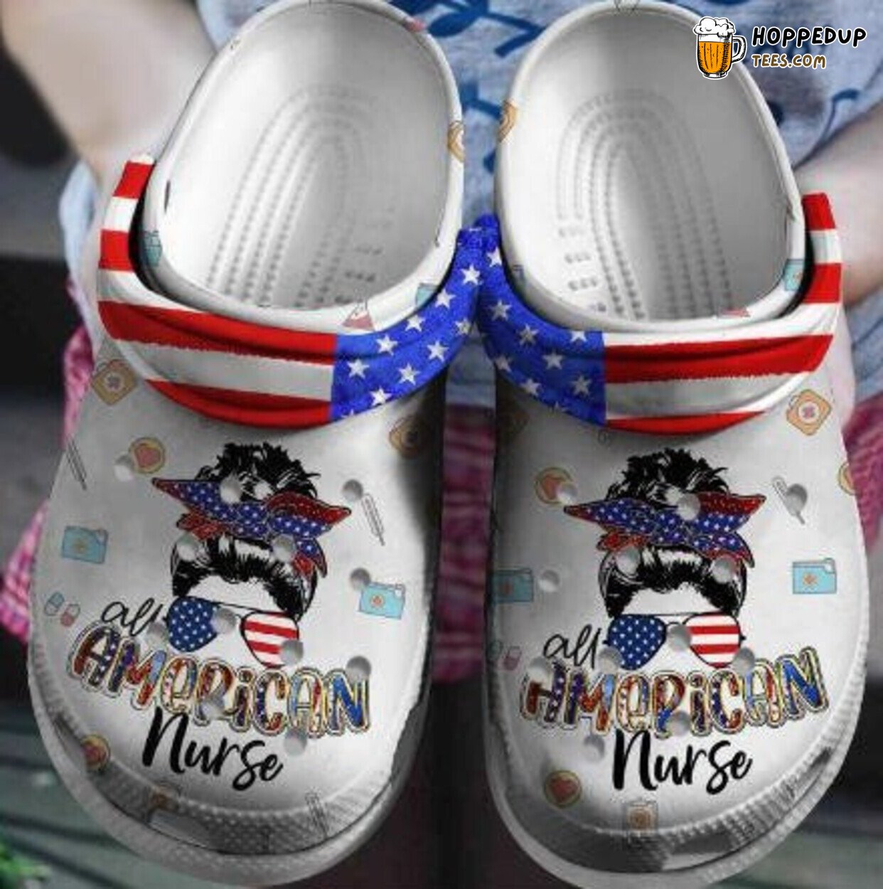 Cool Girl Glasses American Nurse 4th July Shoes Birthday Women Gift