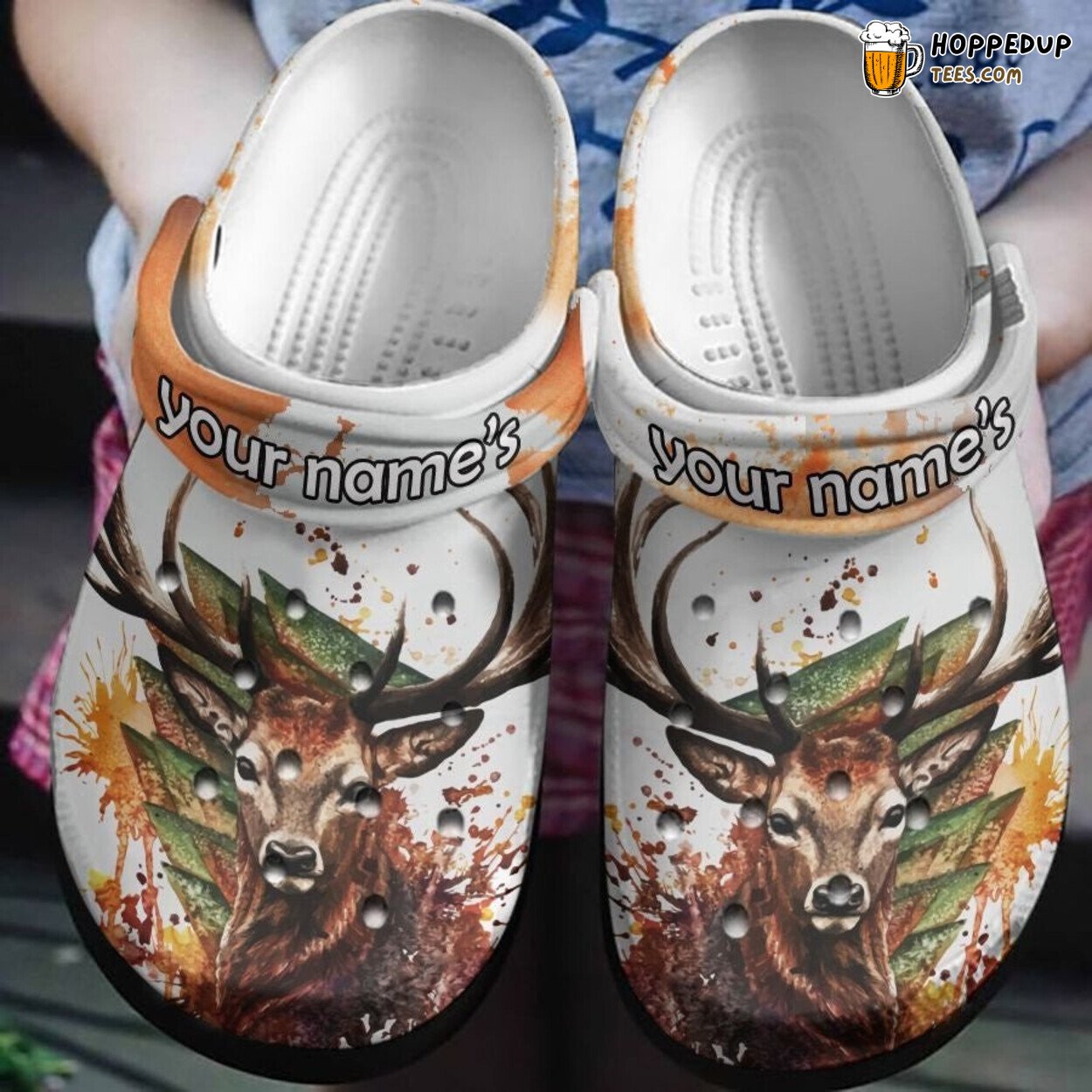 Cool Watercolor Deer Birthday Men Boyfriend Gift Comfortable Clogs