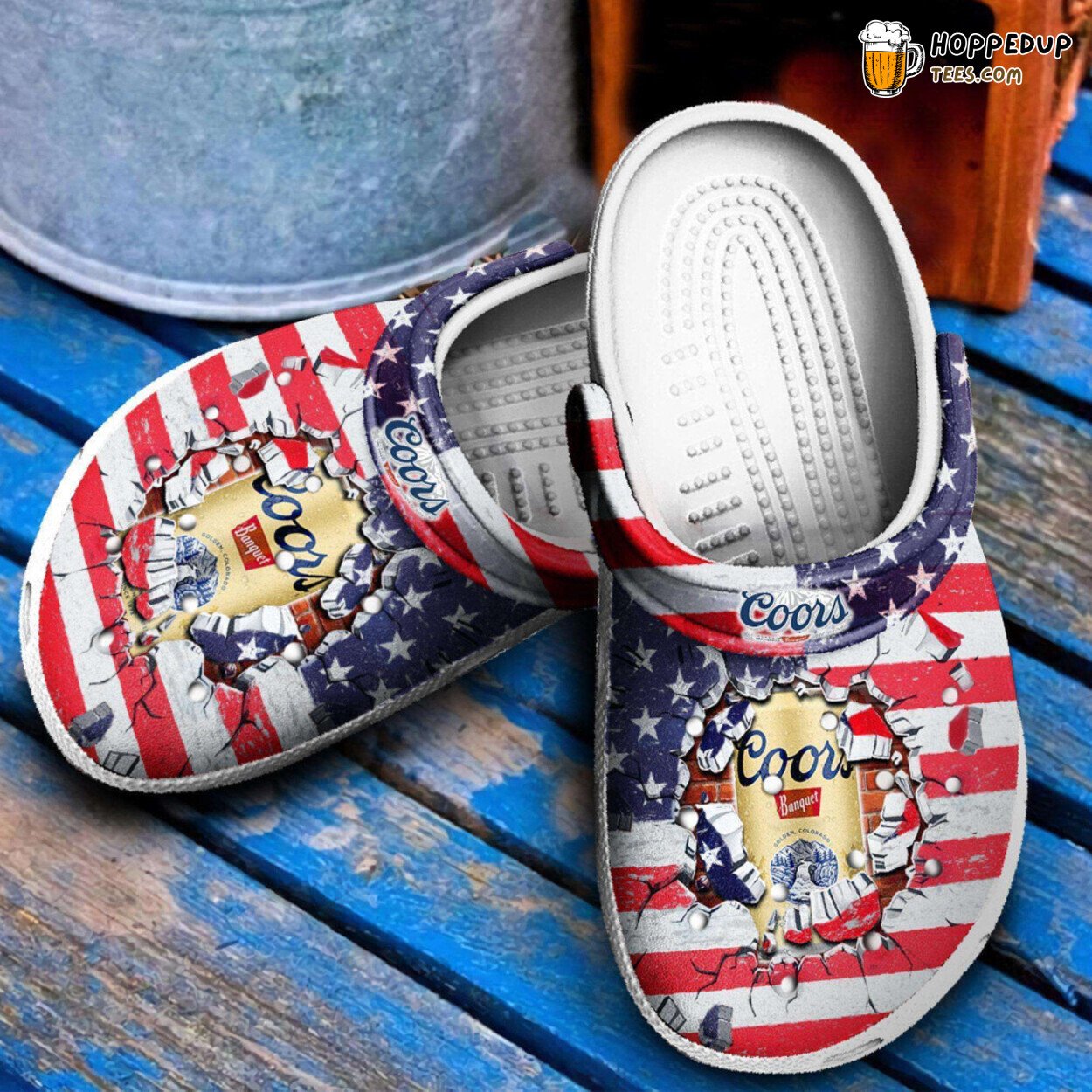 Coors Banquet Themed Comfy Rubber Clog Shoes Unique Footwear