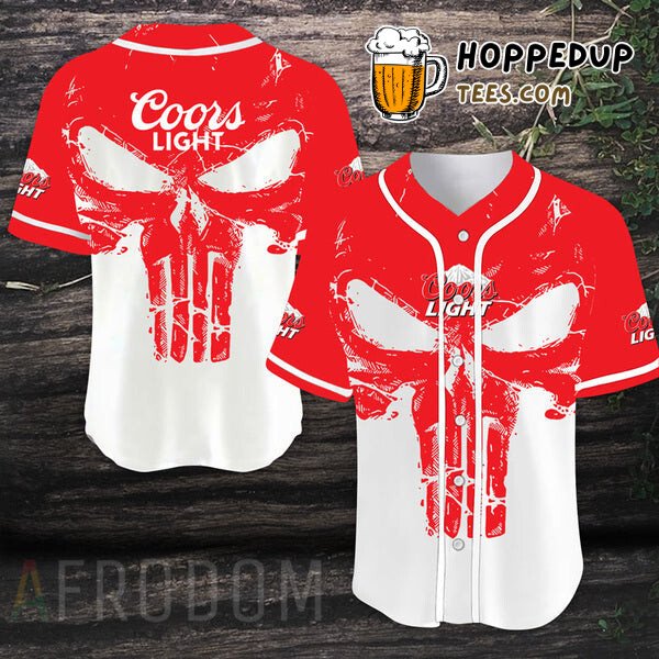 Coors Light Beer Retro Skull Distinctive Unique Baseball Jersey Wear