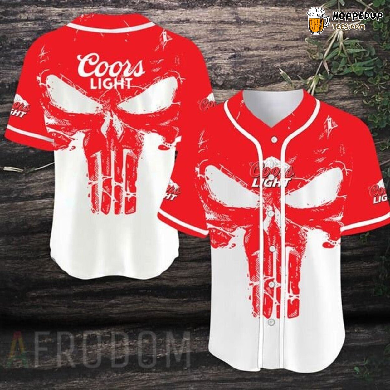 Coors Light Beer Retro Skull Graphic Baseball Jersey Casual Wear