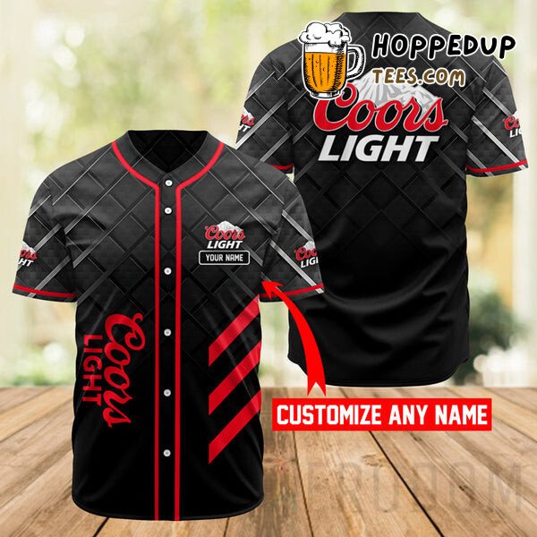 Coors Light Beer Themed Personalized Black Baseball Jersey Unique Look