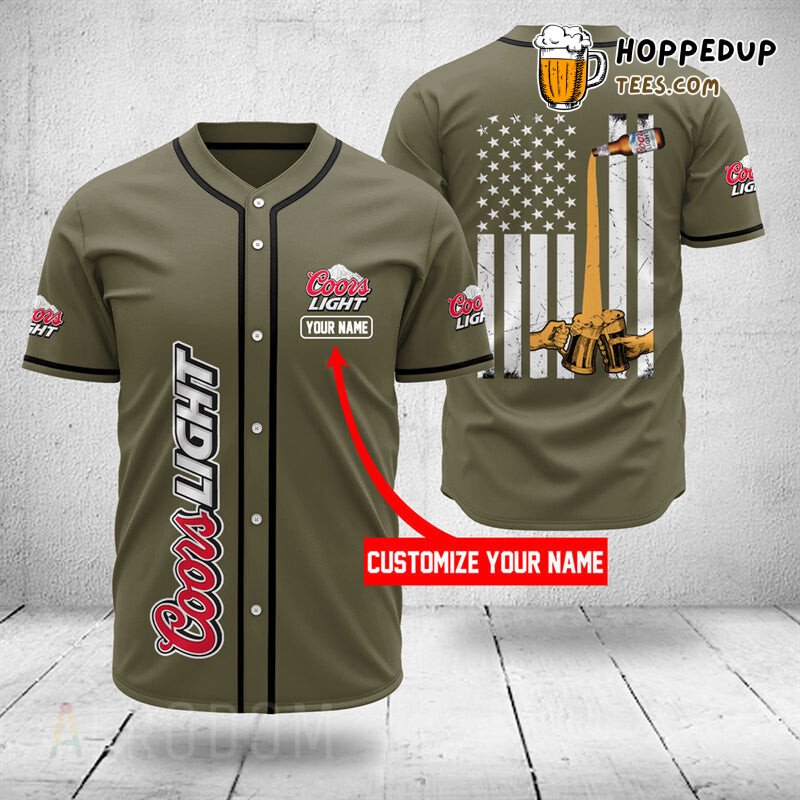 Coors Light Design Personalized Unique Distinct Baseball Jersey Look