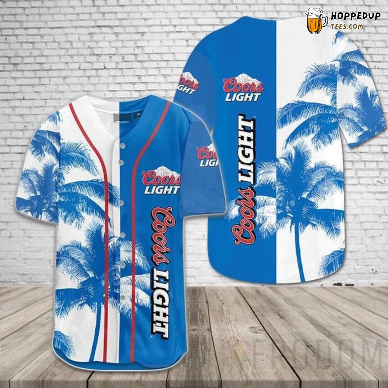 Coors Light Tropical Coconut Trees Graphic Baseball Jersey Beach