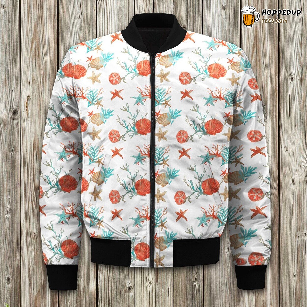 Coral And Aqua Reef Bomber Jacket