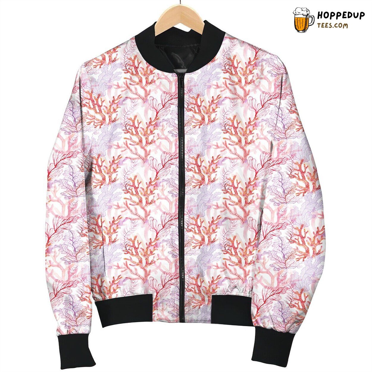 Coral Beautiful Sea Bomber Jacket