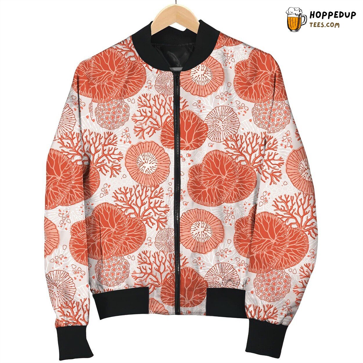 Coral Bright Color Bomber Jacket
