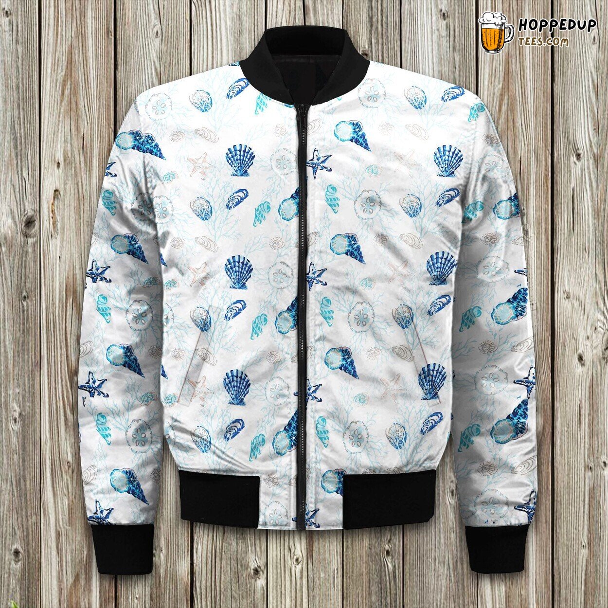 Coral Coastal Design Bomber Jacket Echoing Beaches in Winter Trends