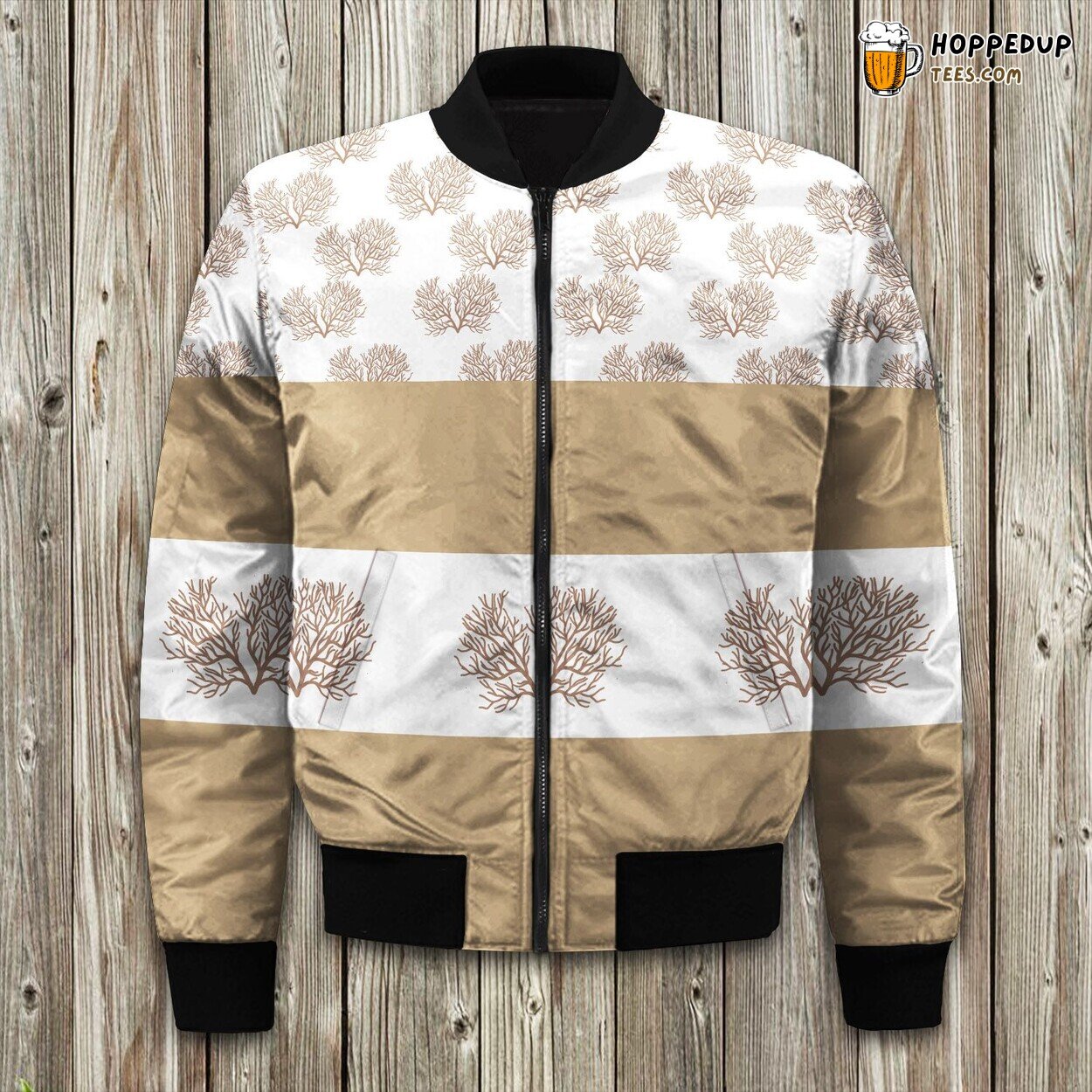 Coral Reef Inspired Design Winter Bomber Jacket Ocean Beauty Fashion Touch
