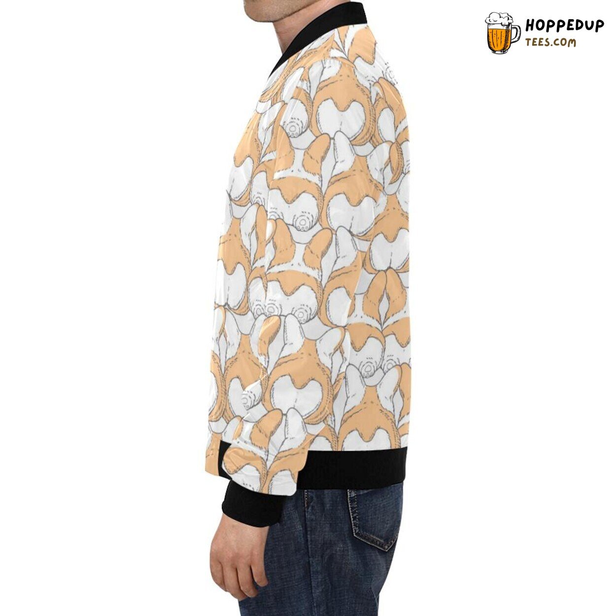 Corgi Butt Distinctive Pattern Print Men’s Bomber Jacket Design