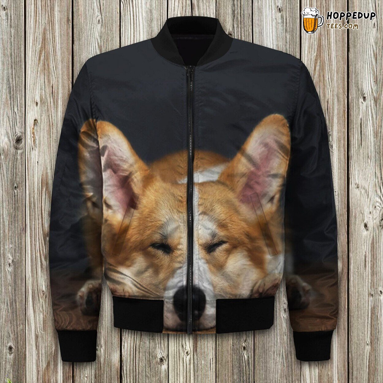 Corgi Dog Adorable Print Winter Bomber Jacket Pet Lover’s Fashion Statement