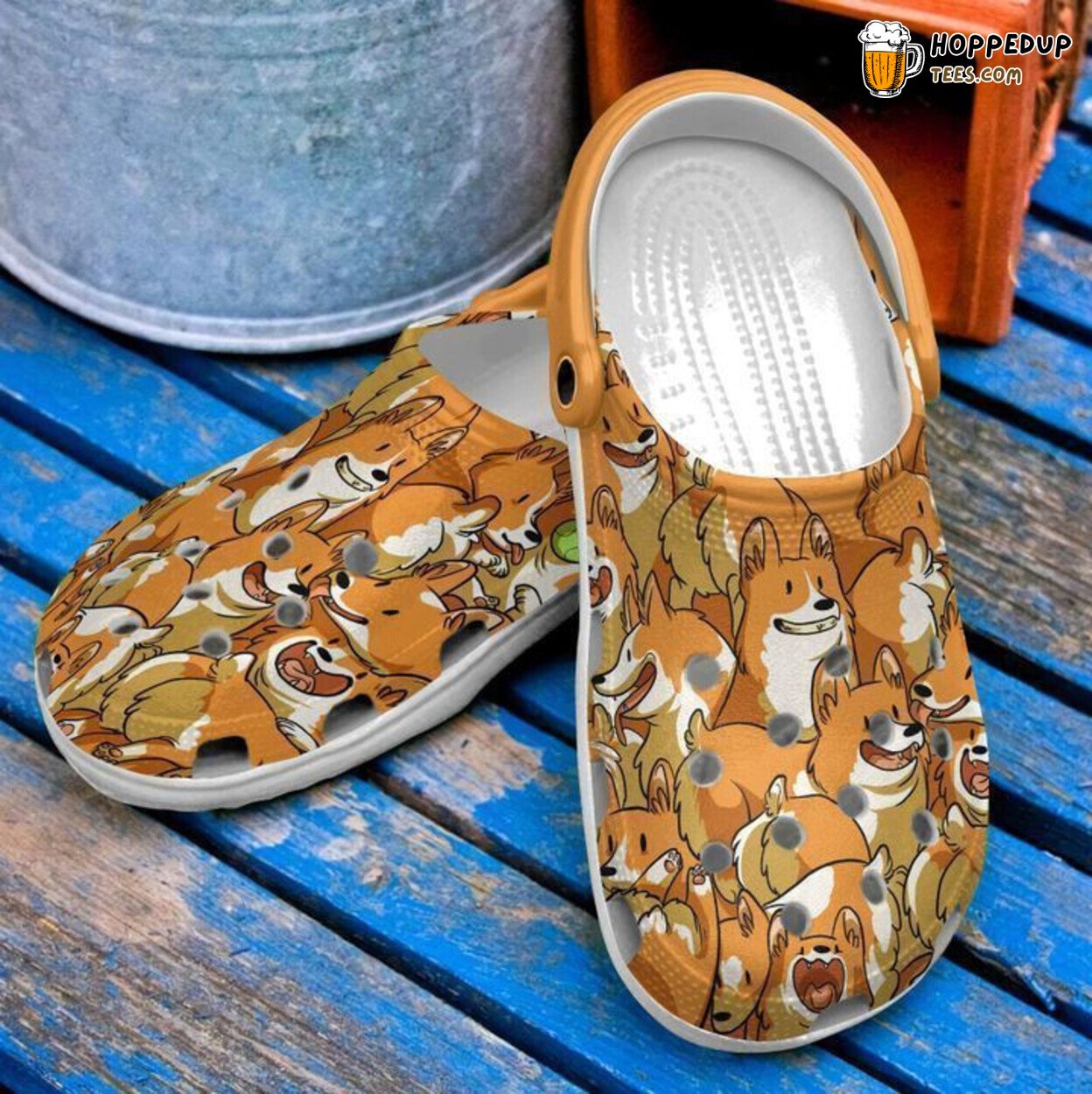 Corgi Faces Themed Classic Comfortable Unique Clogs Shoes Style