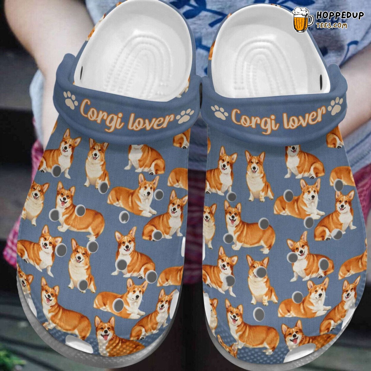 Corgi Lover Themed Rubber Clogs Shoes Comfy Unique Pet Lovers Footwear