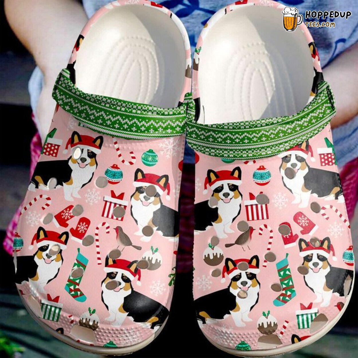 Corgi Merry Corgimas Christmas Pattern Themed Comfortable Unique Clogs