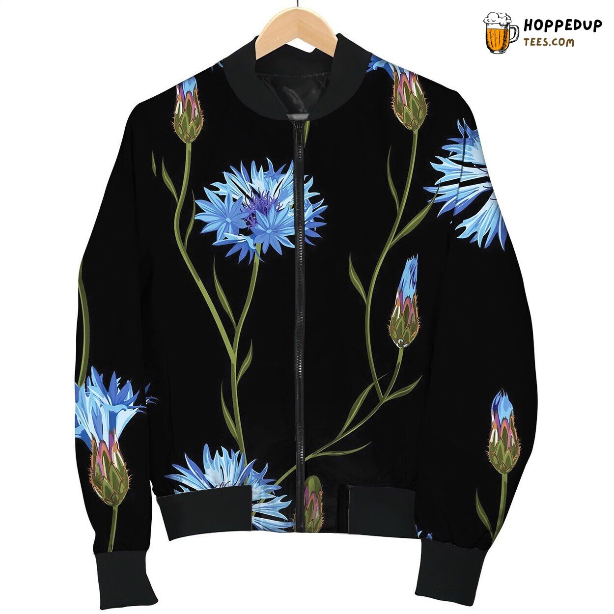 Cornflower Floral Seamless Pattern Bomber Jacket