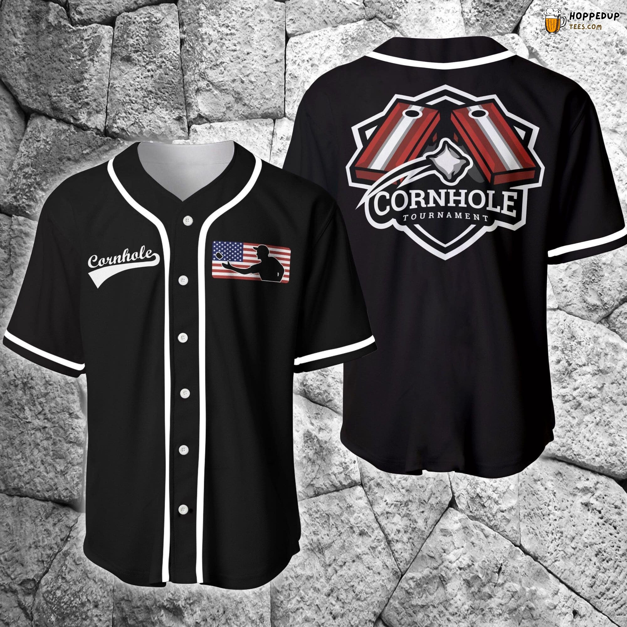Cornhole American Theme Baseball Jersey Distinctive Unique Design Look