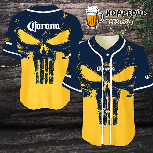 Corona Beer Retro Skull Distinct Unique Themed Baseball Jersey Wear