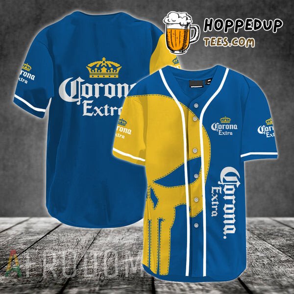 Corona Beer Yellow Skull Theme Baseball Jersey Unique Design Edition