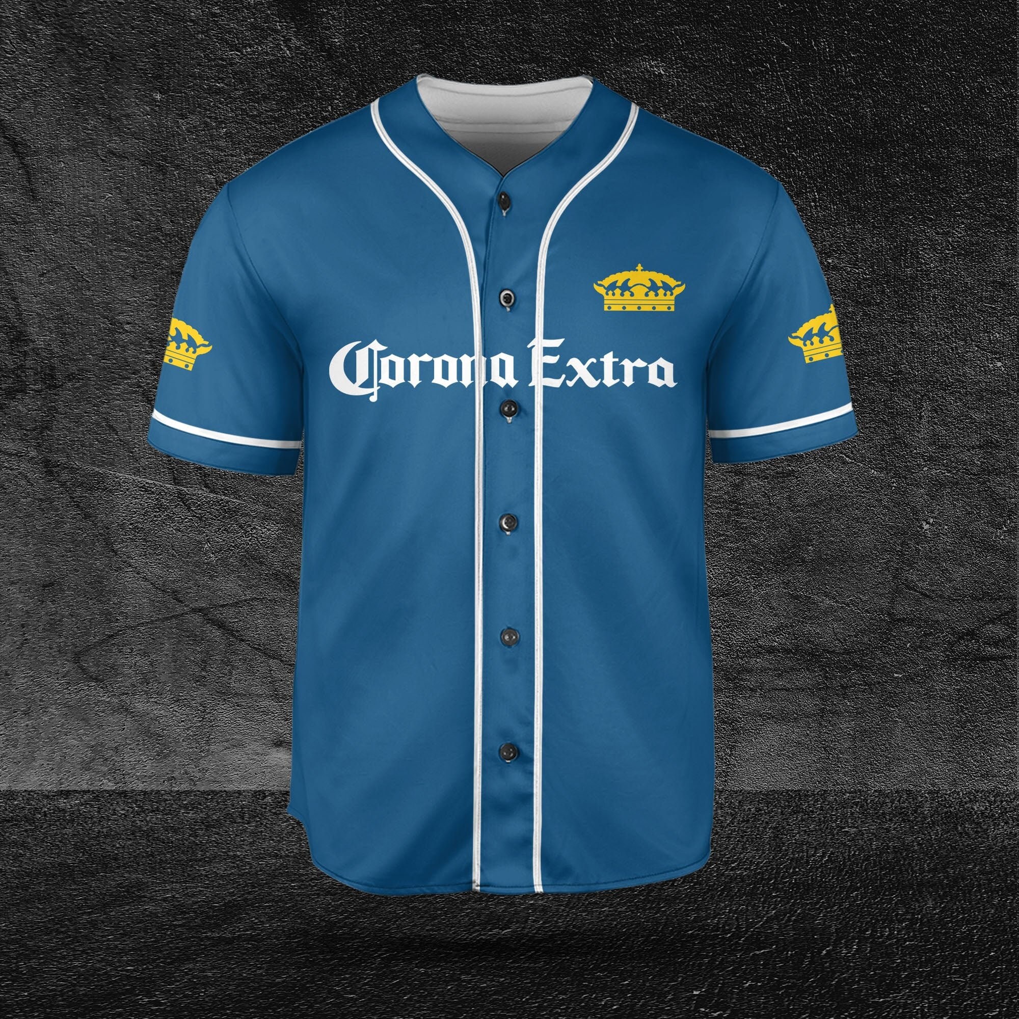 Corona Blue Text Horizontal Beer Lovers Jersey HU