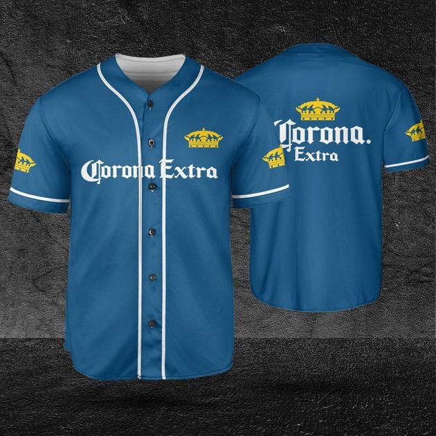 Corona Blue Text Horizontal Beer Lovers Jersey HU
